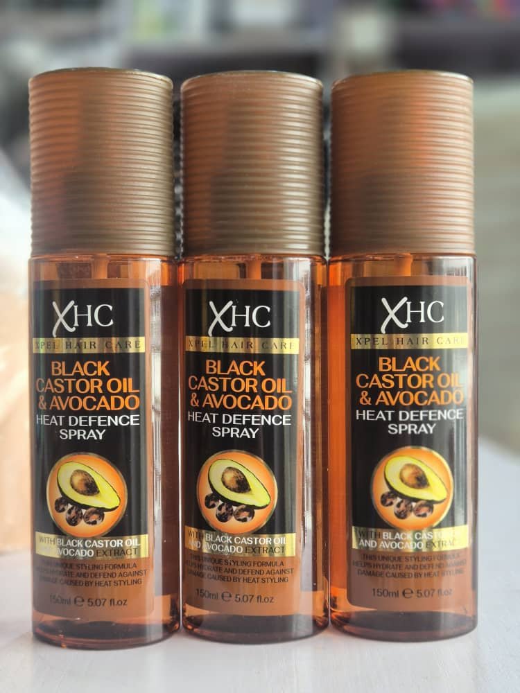 XHC black castor oil and avocado heat defence spray