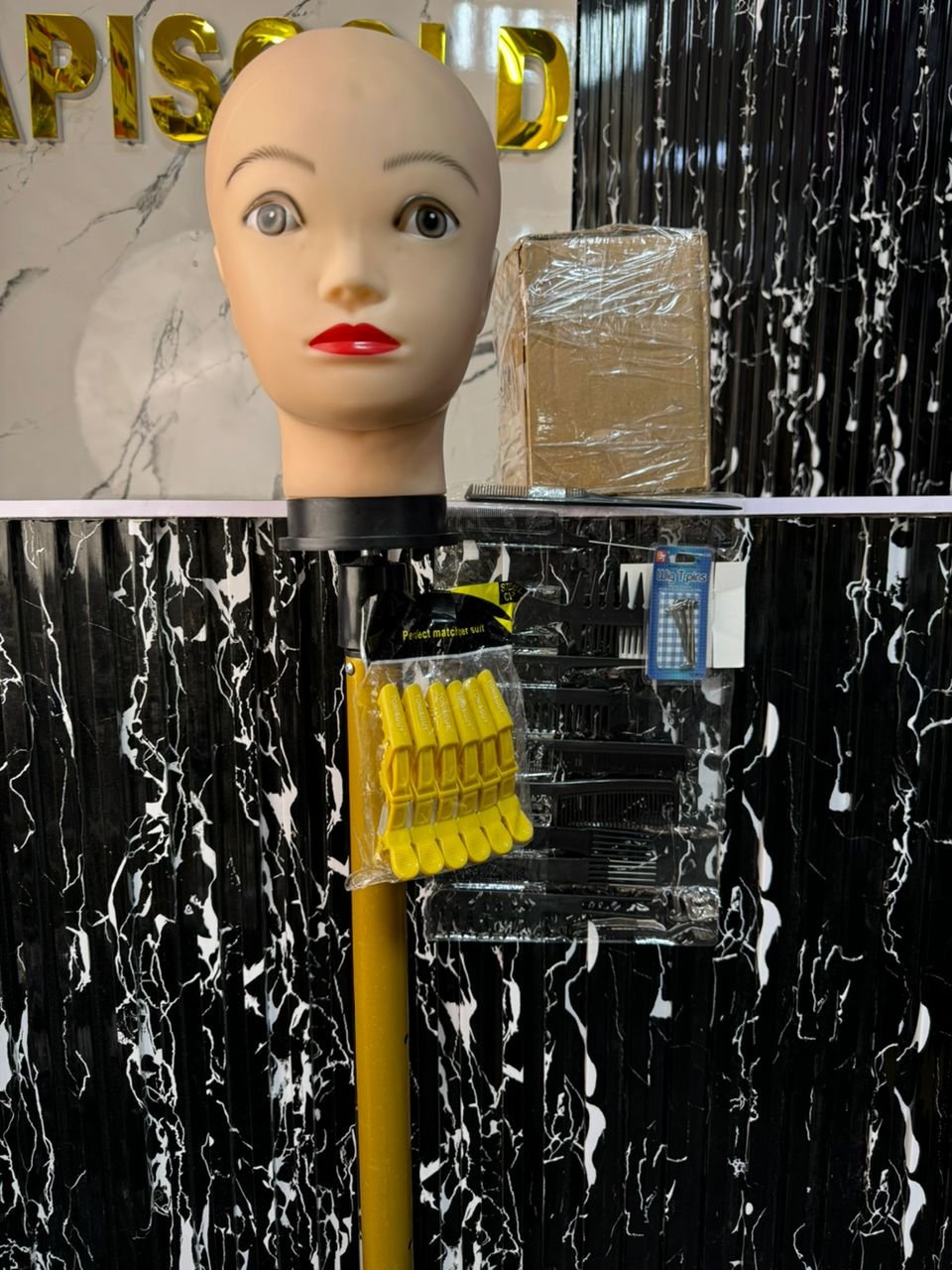 WhatsApp Image 2026-02-07 at 17.04.28 DUMMY HEAD AND TRIPOD STAND WITH T PIN AND SET OF COMB COMBO - Image 1